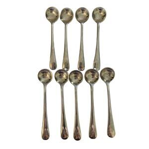 9 Elkington Monarchy Salt Spoons Silverplate 3 1/4" Antique Set England
